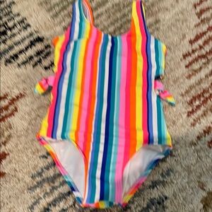 Cat & Jack Multicolor Striped Kids Swim One Piece